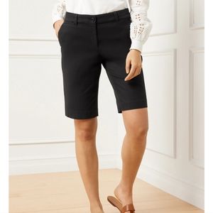 NWT Talbots BLACK Perfect Shorts 10.5” Bermuda Length Size 12 Stretch Cotton